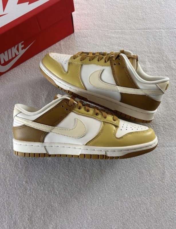 Nike dunk low retro bronzine coconut milk cream yellow