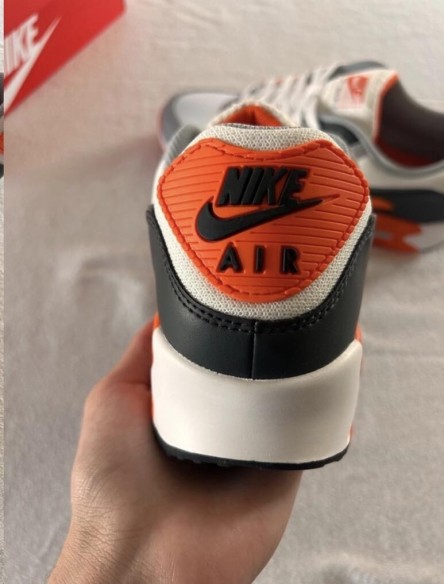 Nike airmax 90 white summit safety orange smoke grey
