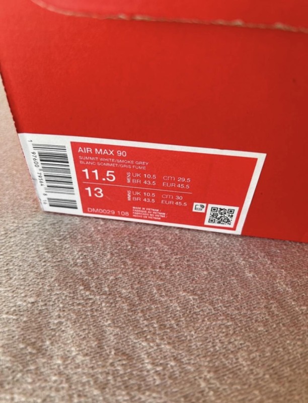 Nike airmax 90 white summit safety orange smoke grey 2