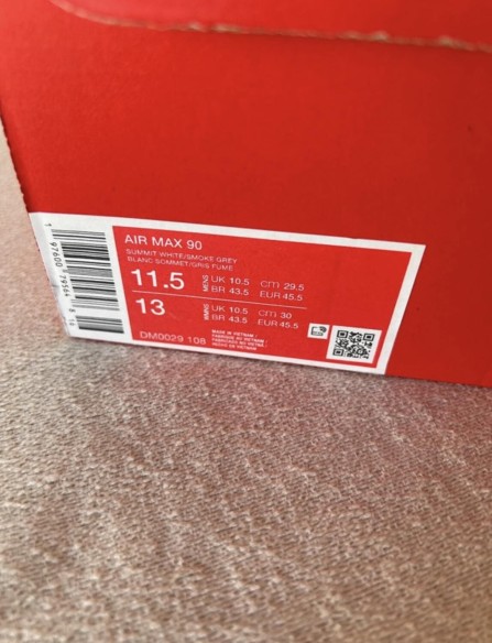 Nike airmax 90 white summit safety orange smoke grey