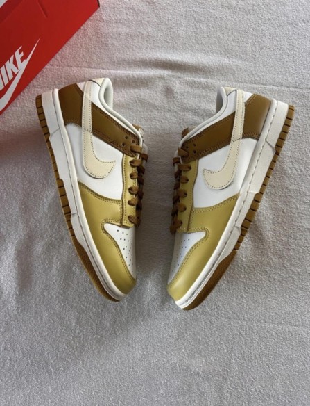Nike dunk low retro bronzine coconut milk cream yellow