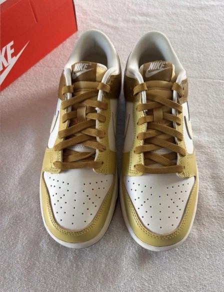 Nike dunk low retro bronzine coconut milk cream yellow