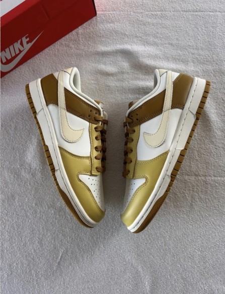 Nike dunk low retro bronzine coconut milk cream yellow
