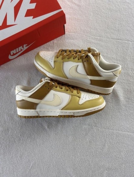 Nike dunk low retro bronzine coconut milk cream yellow