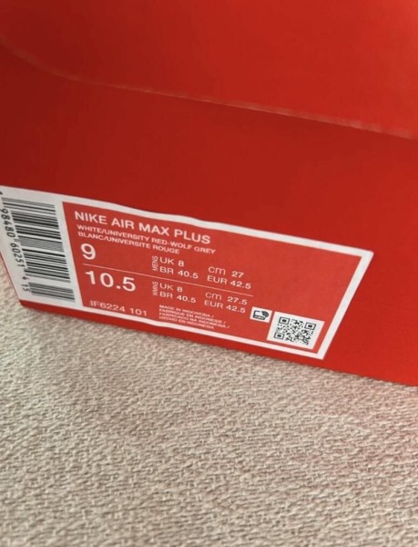 Air Max TN plus varsity red brillant blood white grey