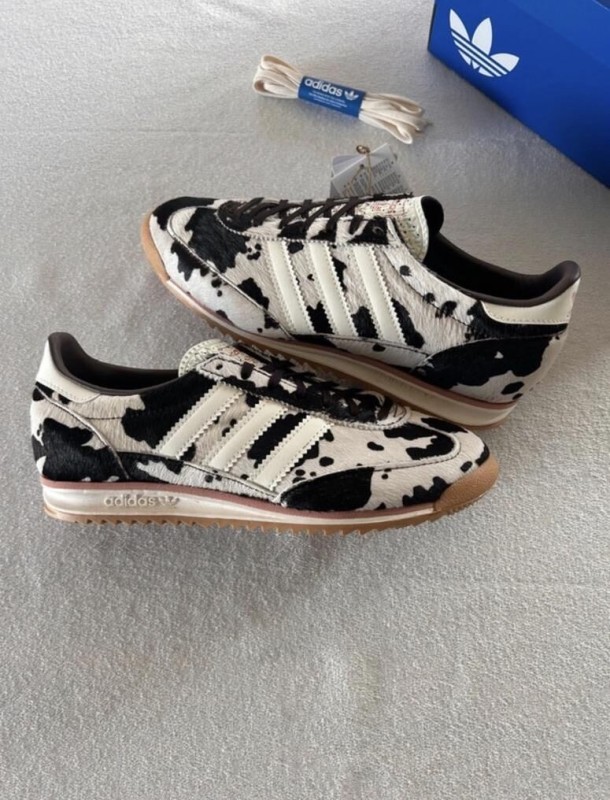 adidas Sl72 pink cow print cream white and black