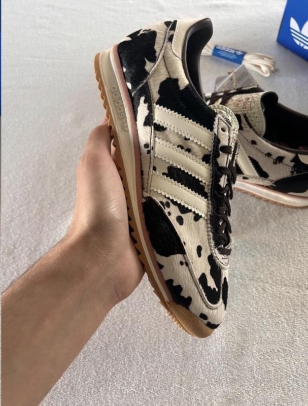adidas Sl72 pink cow print cream white and black 2