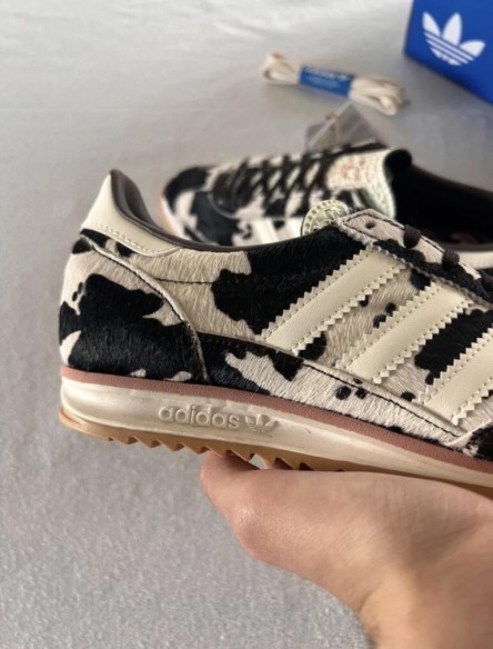 adidas Sl72 pink cow print cream white and black