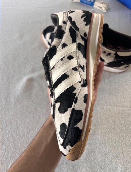 adidas Sl72 pink cow print cream white and black