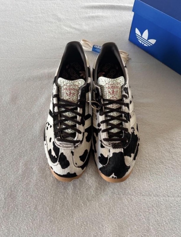 adidas Sl72 pink cow print cream white and black 2