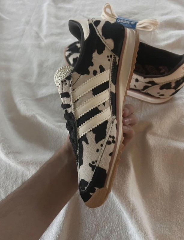 adidas Sl72 pink cow print cream white and black 2