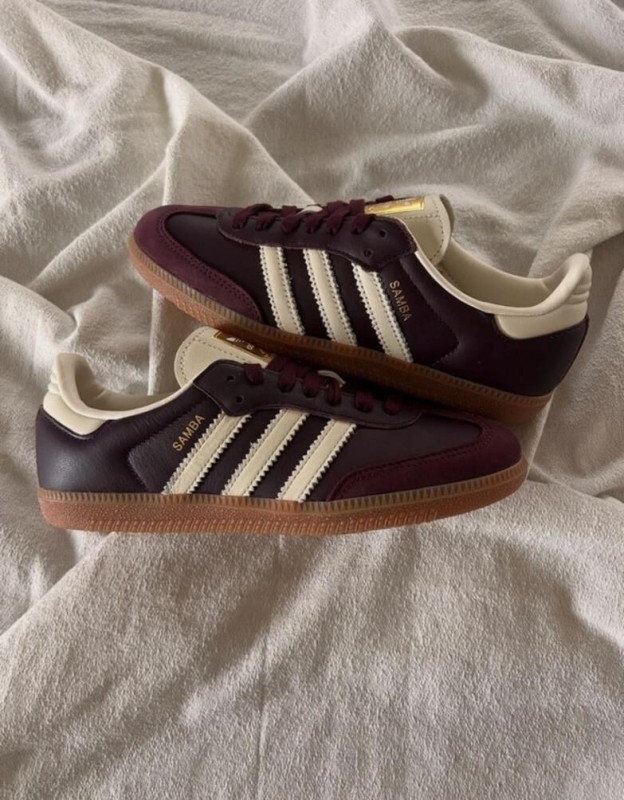 adidas samba maroon burgundy rouge bordeaux white