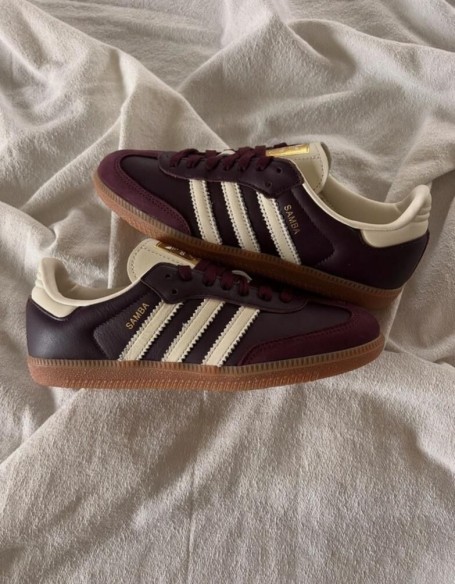 adidas samba maroon burgundy rouge bordeaux white