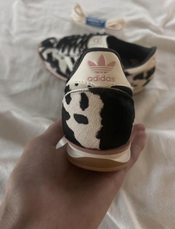 adidas Sl72 pink cow print cream white and black 2