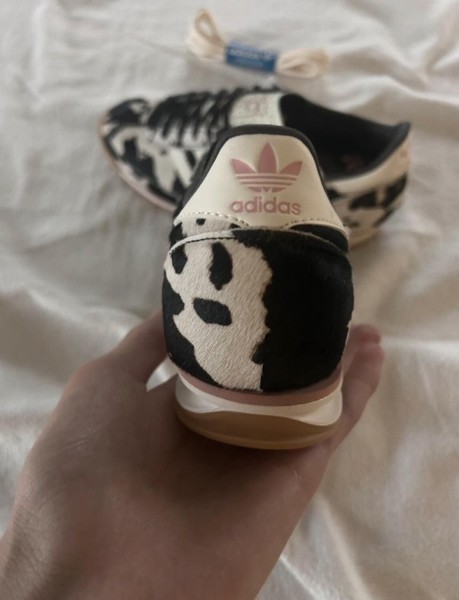 adidas Sl72 pink cow print cream white and black