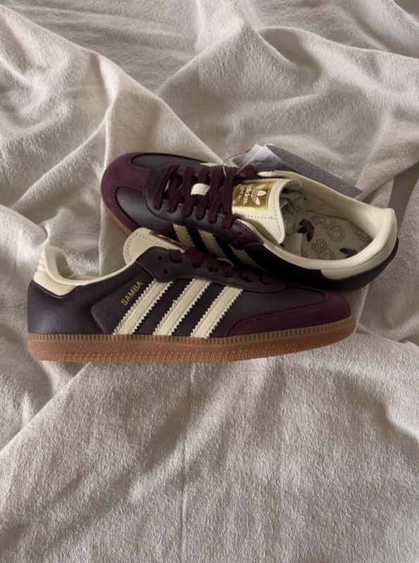adidas samba maroon burgundy rouge bordeaux white 2