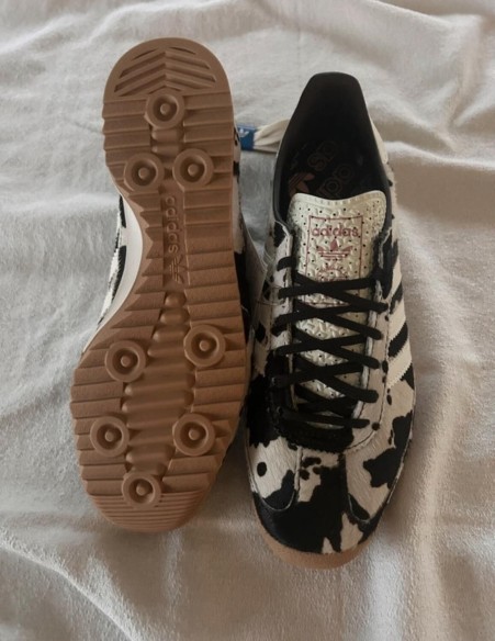 adidas Sl72 pink cow print cream white and black