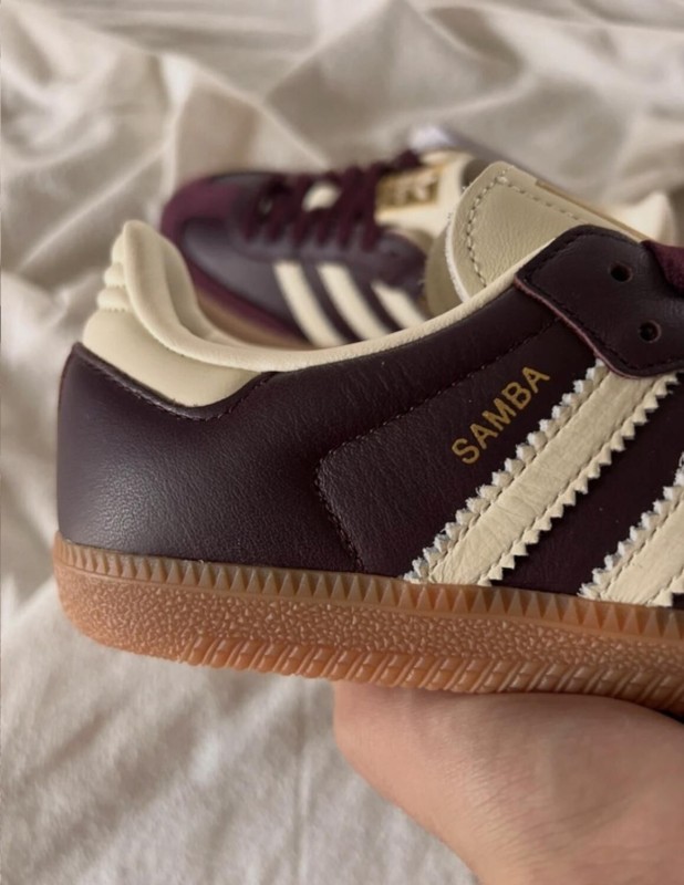 adidas samba maroon burgundy rouge bordeaux white 2