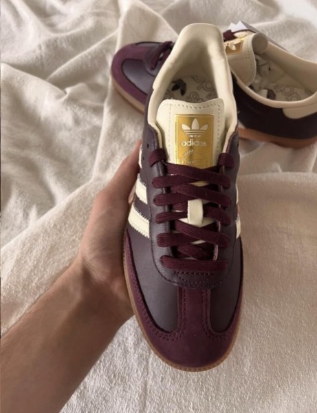adidas samba maroon burgundy rouge bordeaux white