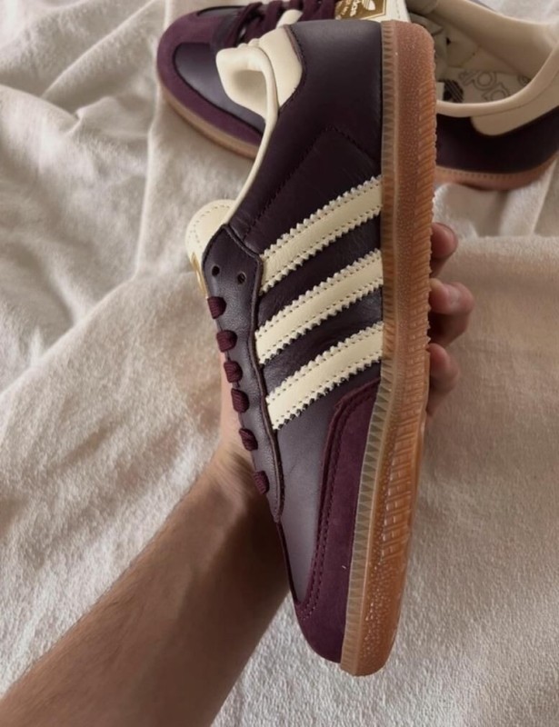 adidas samba maroon burgundy rouge bordeaux white 2