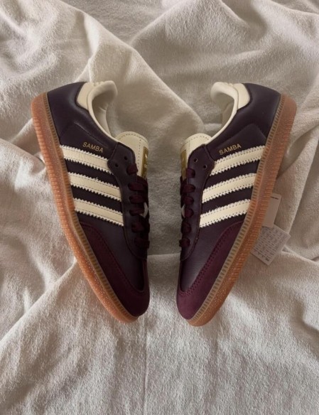 adidas samba maroon burgundy rouge bordeaux white