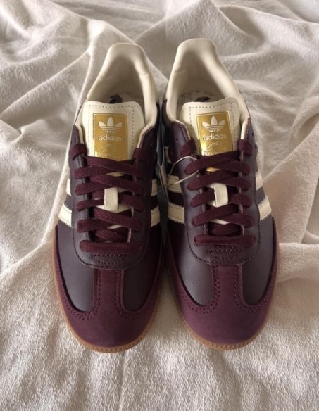 adidas samba maroon burgundy rouge bordeaux white