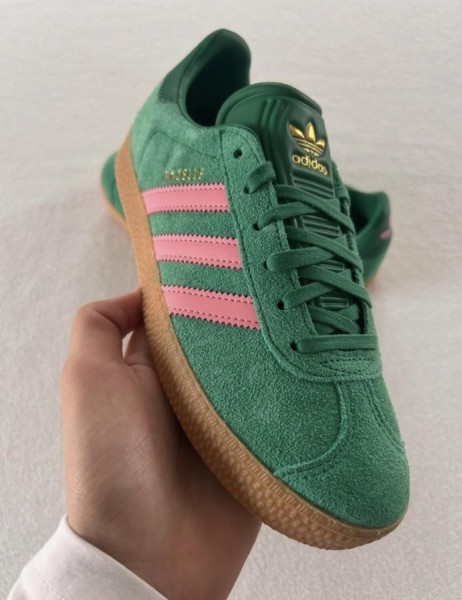 adidas gazelle bold green bliss pink