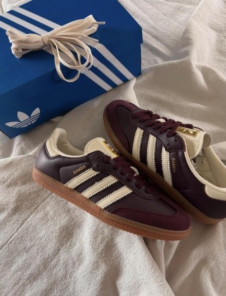 adidas samba maroon burgundy rouge bordeaux white