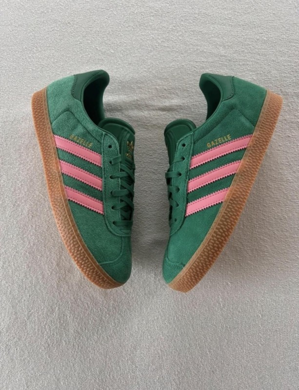 adidas gazelle bold green bliss pink 2
