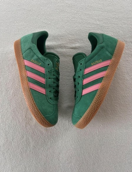 adidas gazelle bold green bliss pink