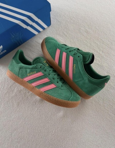 adidas gazelle bold green bliss pink