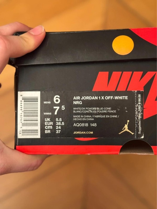 Air Jordan 1 High Off White UNC Blue Virgil Abloh 2