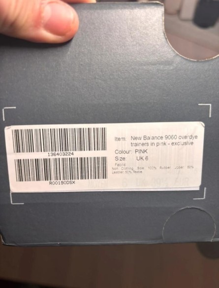 New balance 9060 rose overdye ASOS exclusive taille 39,5