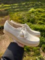 Mocassins en cuir blanc Clarks Wallabee - Taille 41,5 - Neuf