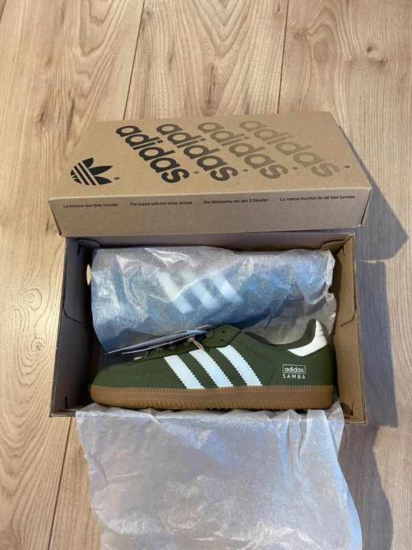 adidas samba dark green / vert olive white 2