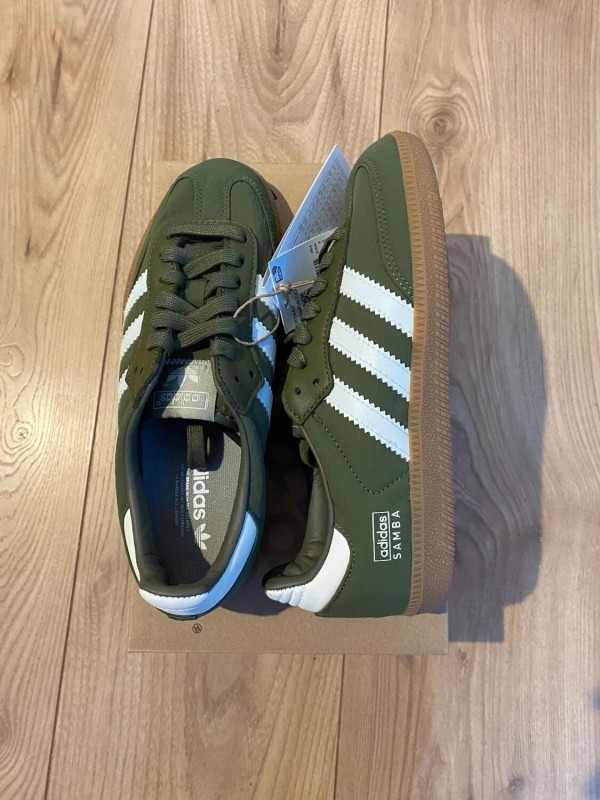adidas samba dark green / vert olive white 2