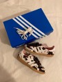 adidas samba cow print / white black brown / vache tâches