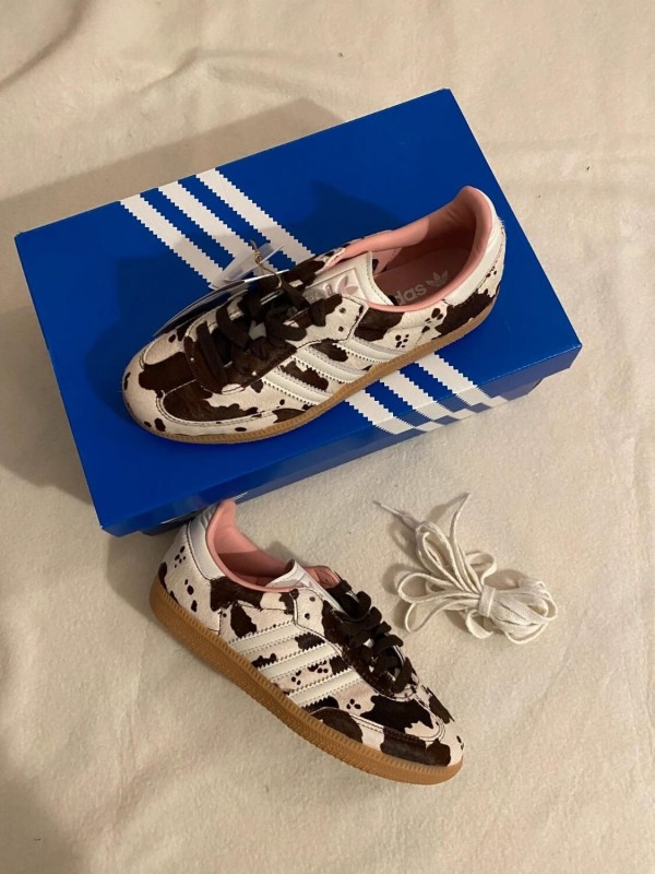 adidas samba cow print / white black brown / vache tâches 2