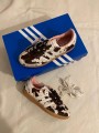 adidas samba cow print / white black brown / vache tâches