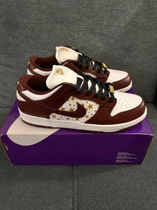 Nike SB dunk low supreme star barkroot marron 44 2