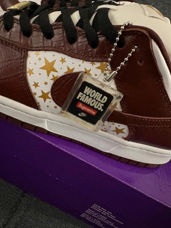 Nike SB dunk low supreme star barkroot marron 44 2