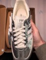adidas samba og argenté cracked leather metallic taille 39