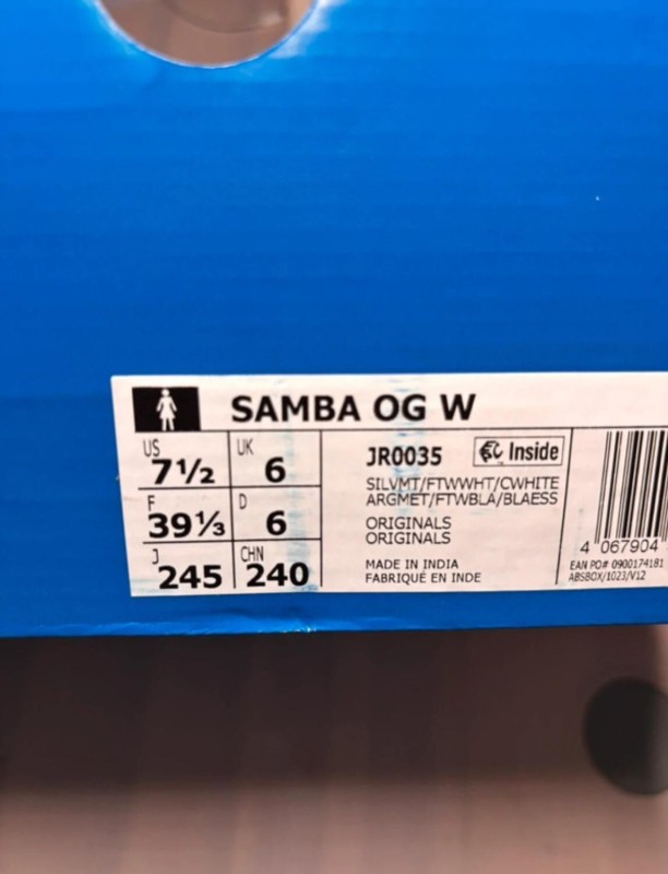 adidas samba og argenté cracked leather metallic taille 39 2
