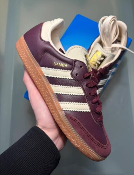 adidas samba og maroon gold metallic taille 36