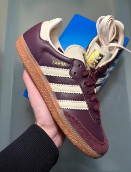 adidas samba og maroon gold metallic taille 36