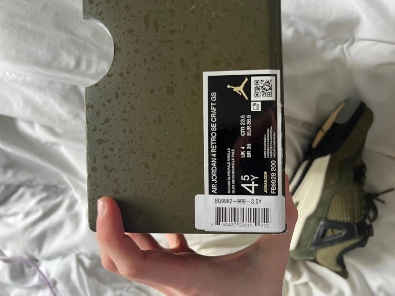 Jordan 4 olive t36,5