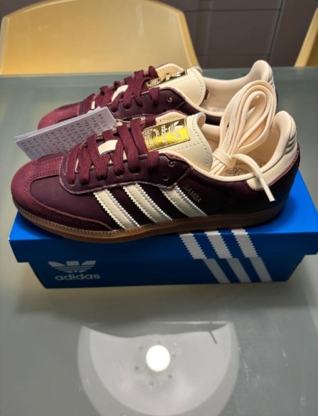 adidas samba og maroon gold metallic taille 36