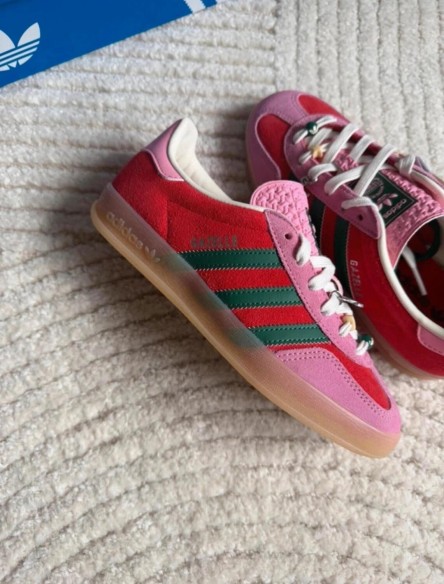 Adidas Gazelle Indoor Better Red Pink Dark Green - 37,5