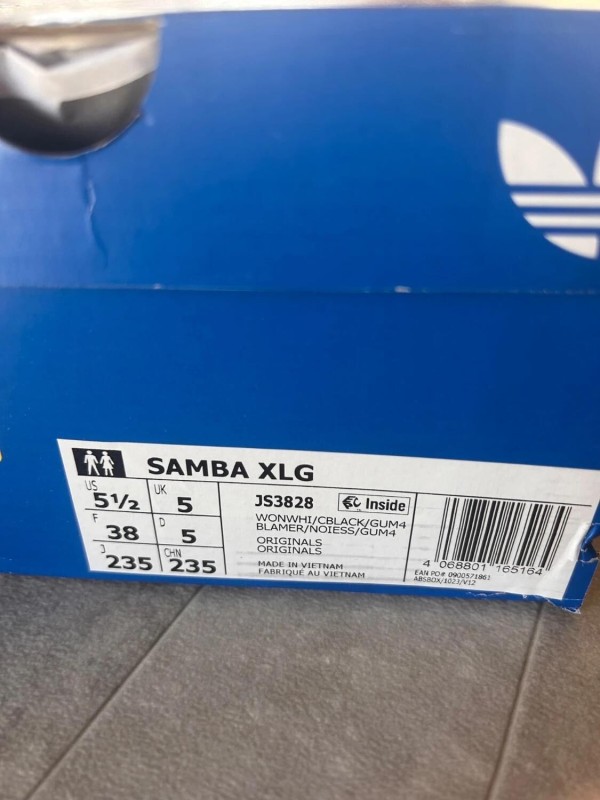 adidas samba xlg cardboard cream off white core black 2