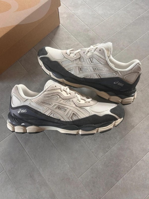 Asics gel nyc white smokey grey cream beige black
